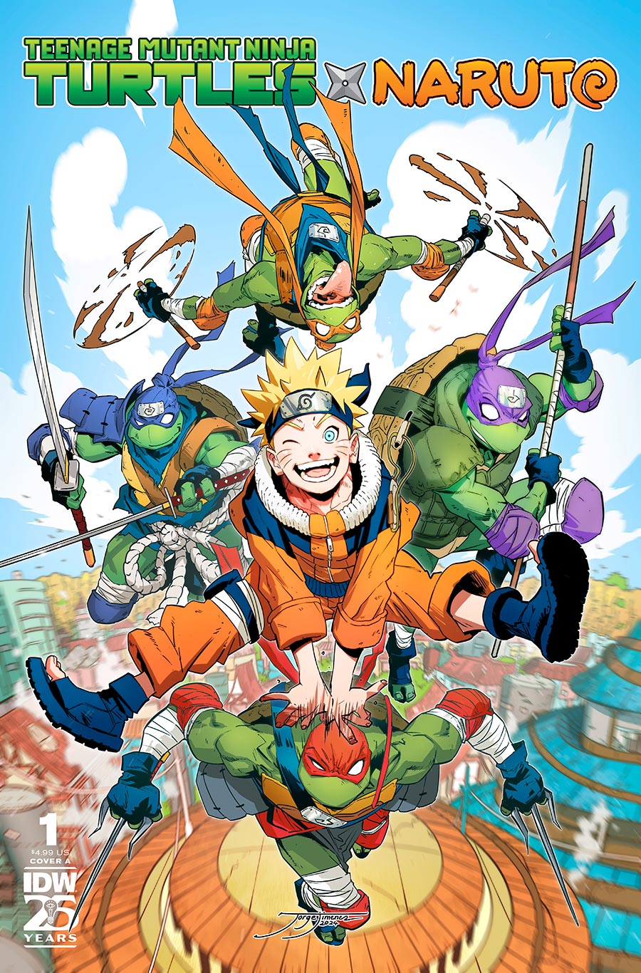 Teenage Mutant Ninja Turtles x Naruto #1 Cover A Regular Jorge Jimenez Cover