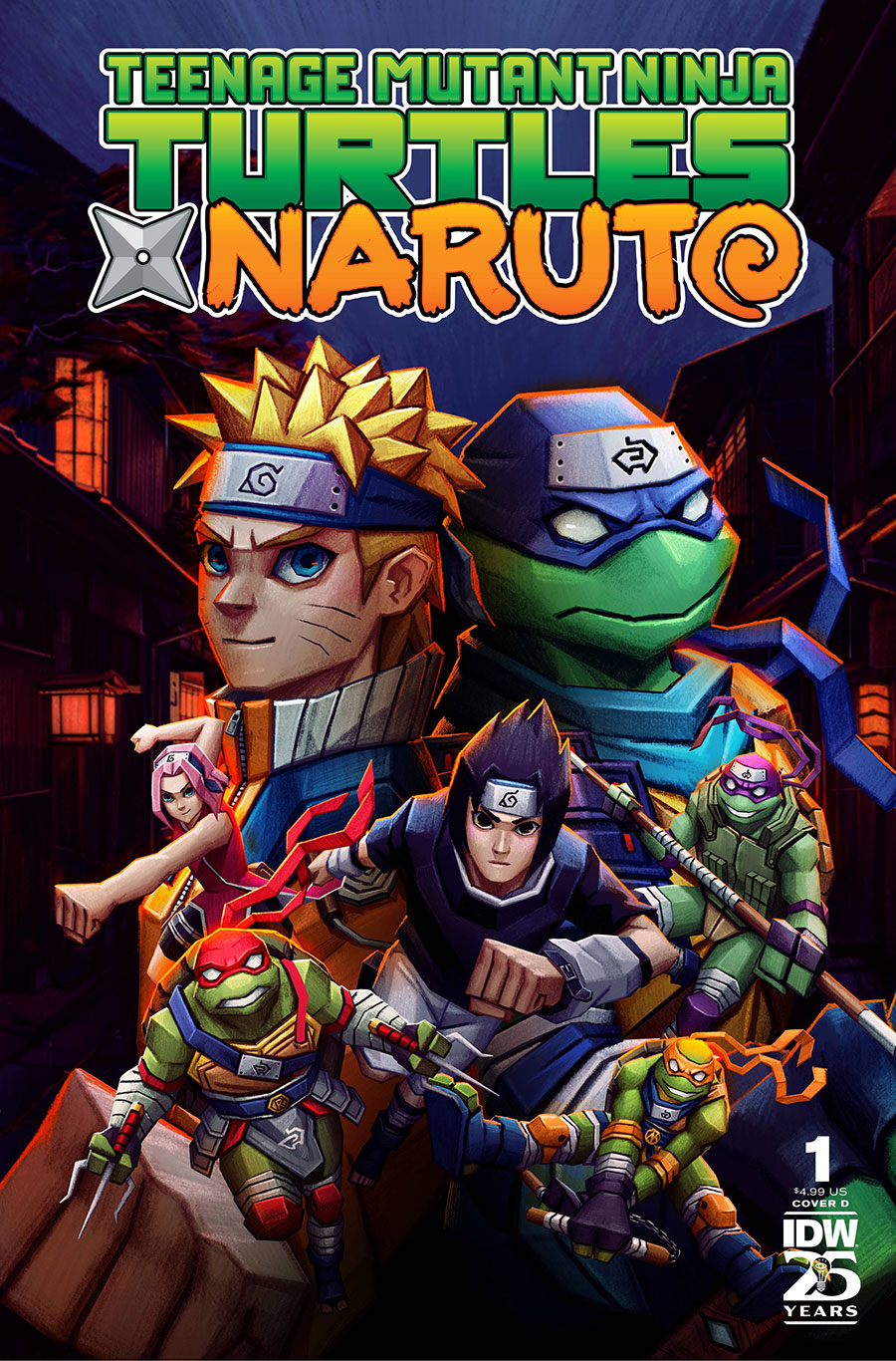 Teenage Mutant Ninja Turtles x Naruto #1 Cover D Variant Andres Moncayo Cover