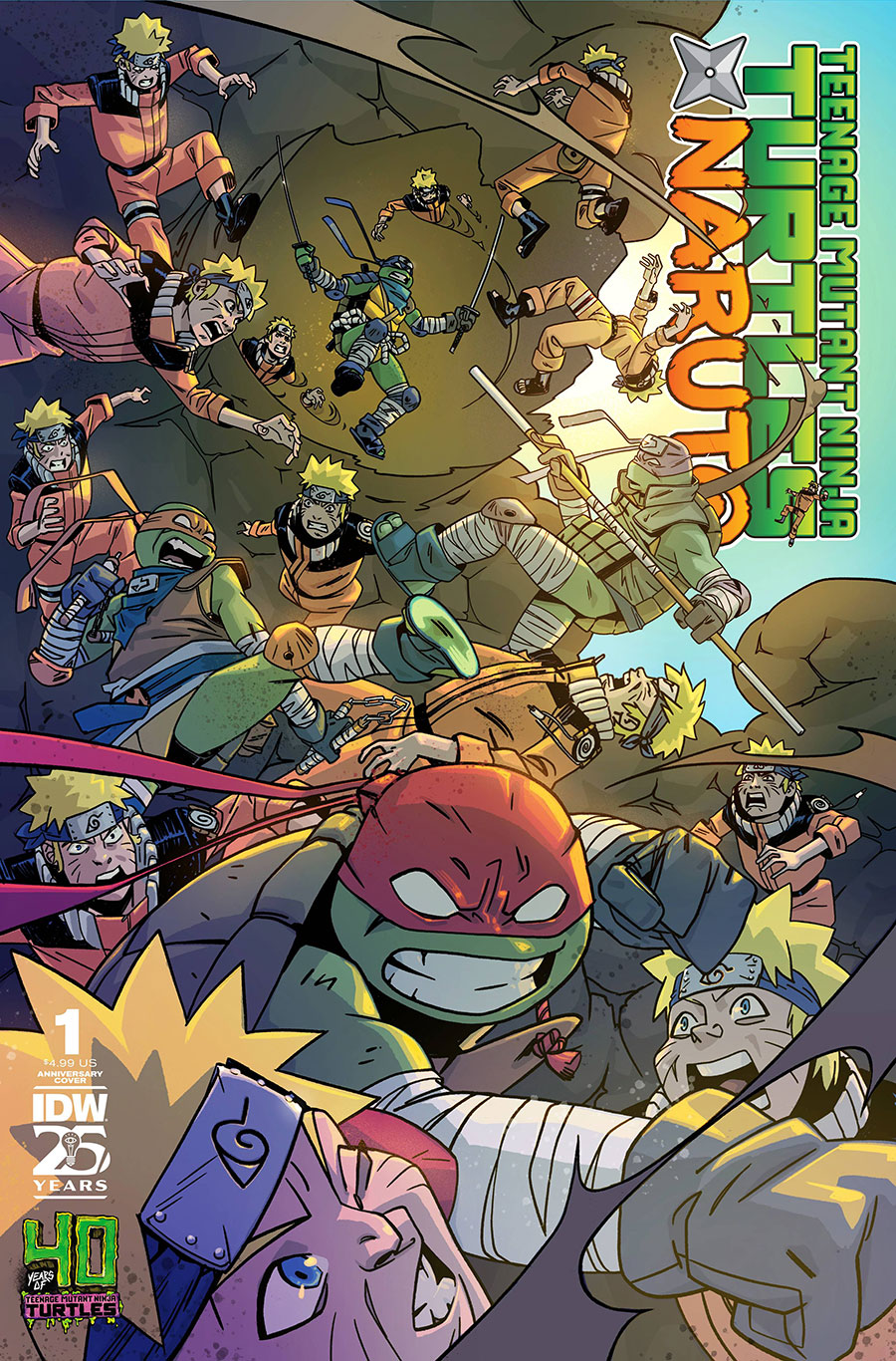 Teenage Mutant Ninja Turtles x Naruto #1 Cover F Variant Dan Duncan TMNT 40th Anniversary Cover