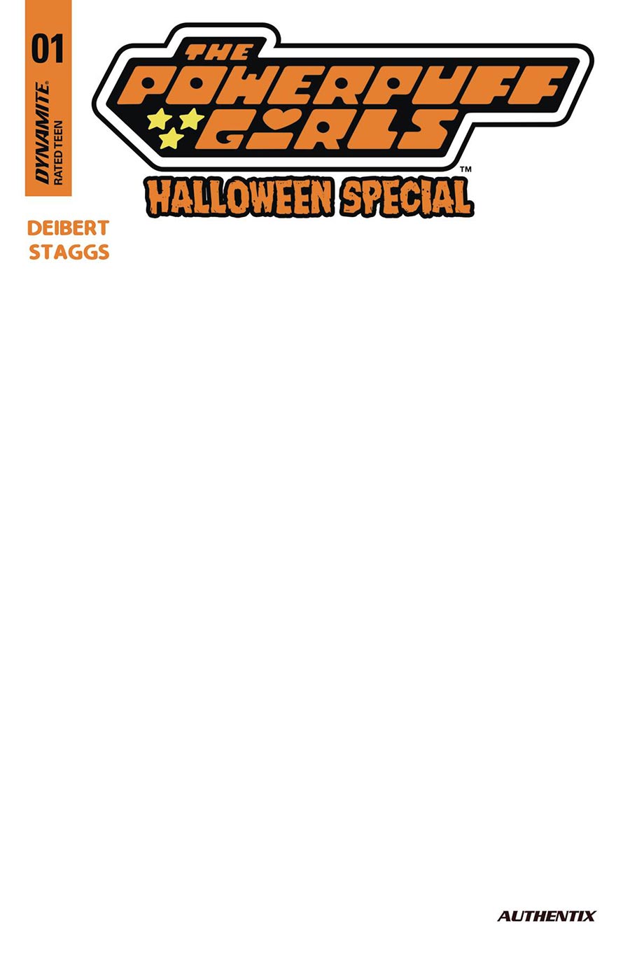 Powerpuff Girls Halloween Special #1 (One Shot) Cover F Variant Blank Authentix Cover