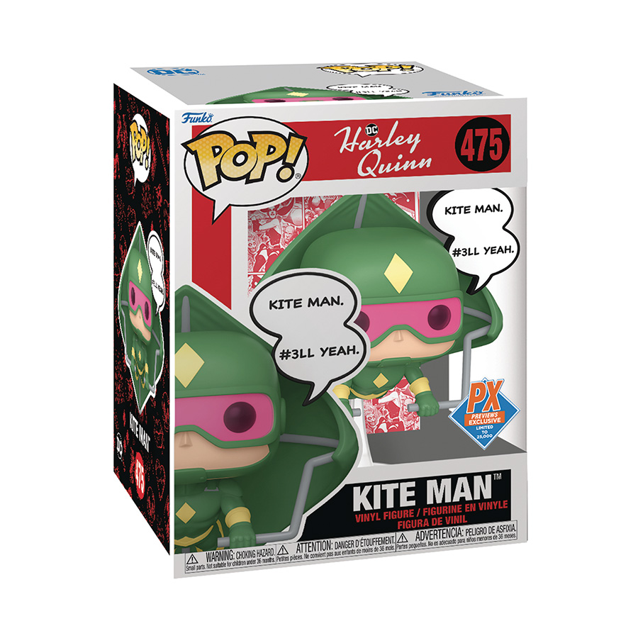 POP Premium DC Heroes Harley Quinn Animated Kite-Man SDCC 2024 Previews Exclusive Vinyl Figure