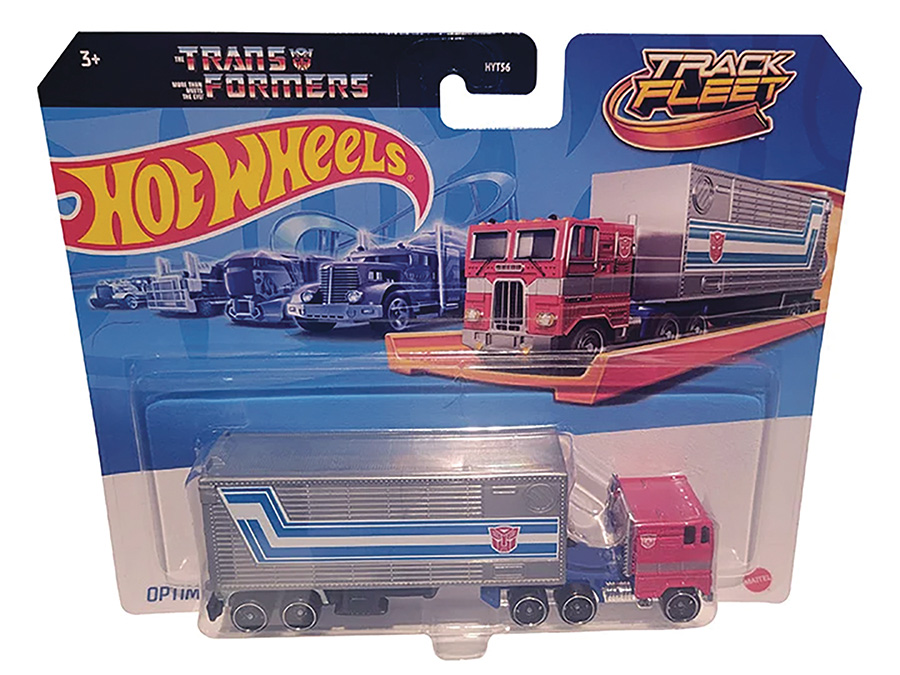 Transformers Hot Wheels Track Fleet Optimus Prime 1/64 Scale Die-Cast