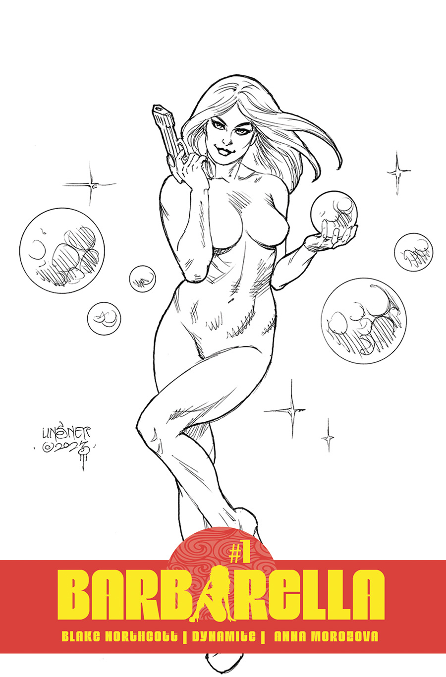 Barbarella Vol 3 #1 Cover M Incentive Joseph Michael Linsner Line Art Cover