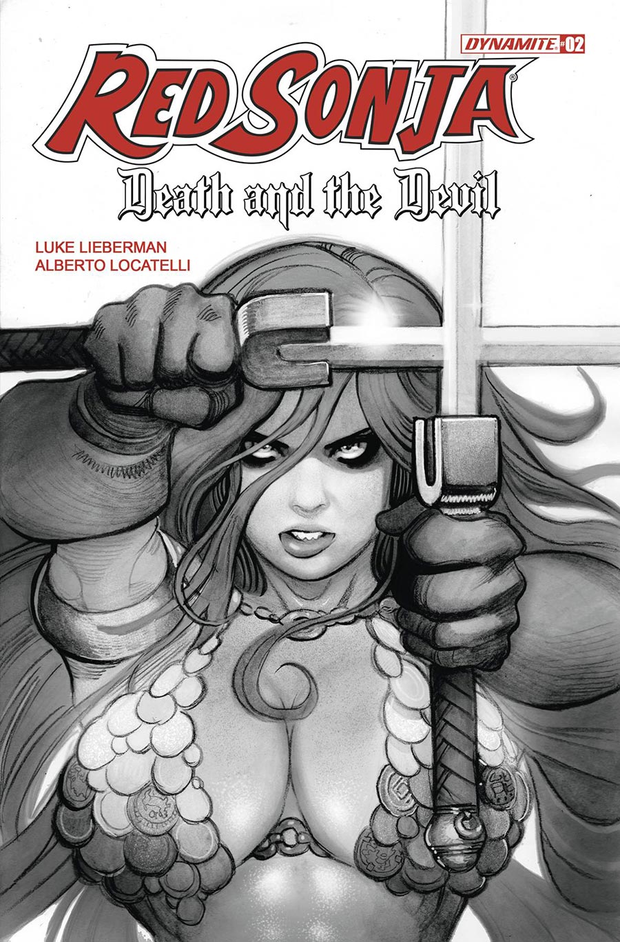 Red Sonja Death And The Devil #2 Cover I Incentive Moritat Black & White Cover