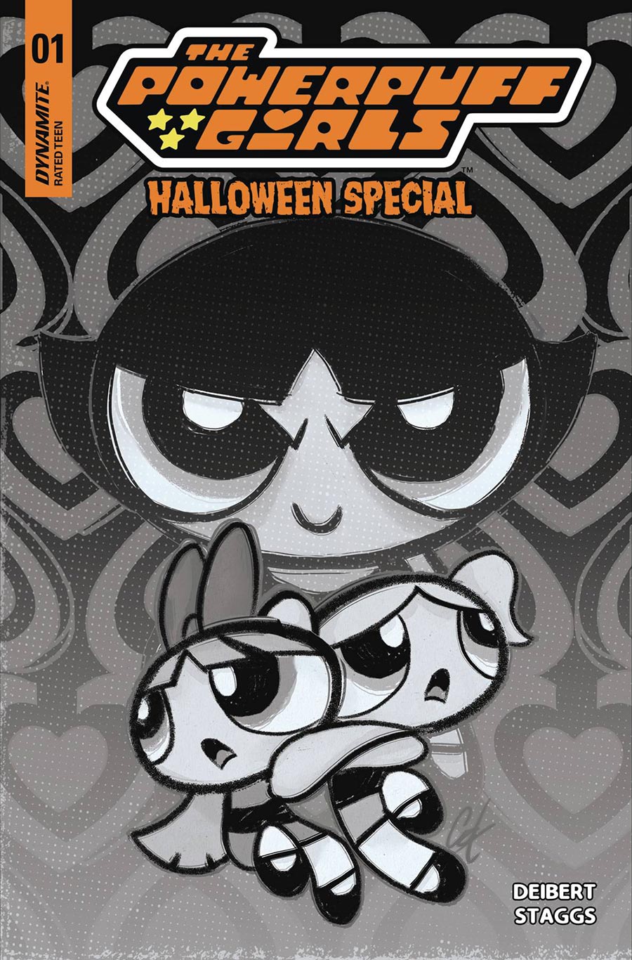 Powerpuff Girls Halloween Special #1 (One Shot) Cover G Incentive Cat Staggs Black & White Cover