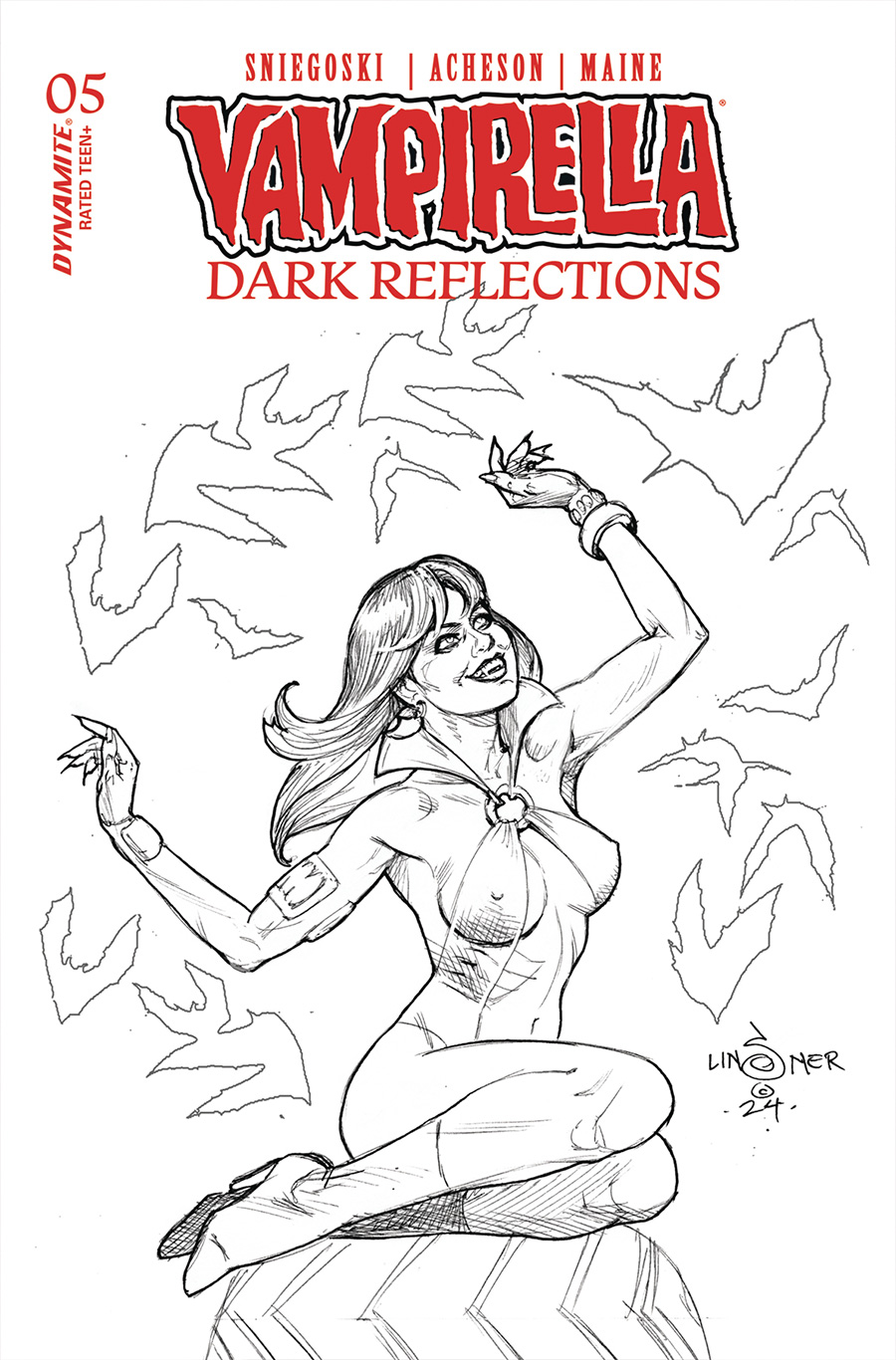 Vampirella Dark Reflections #5 Cover I Incentive Joseph Michael Linsner Line Art Cover