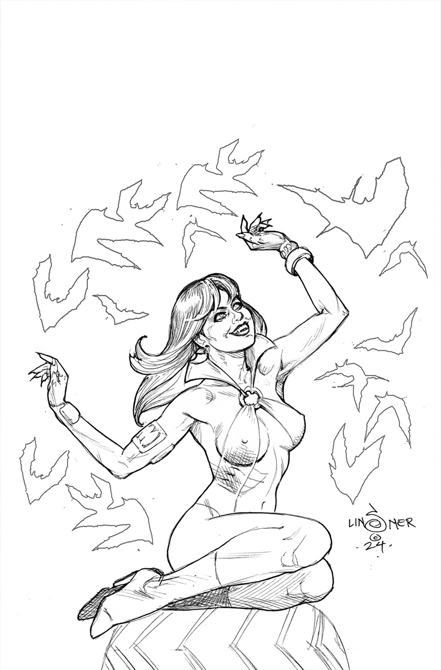 Vampirella Dark Reflections #5 Cover K Incentive Joseph Michael Linsner Line Art Virgin Cover