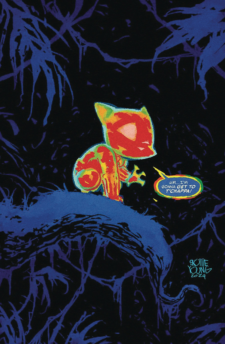 Predator vs Black Panther #1 Cover O DF Skottie Young Variant Cover Signed By Benjamin Percy