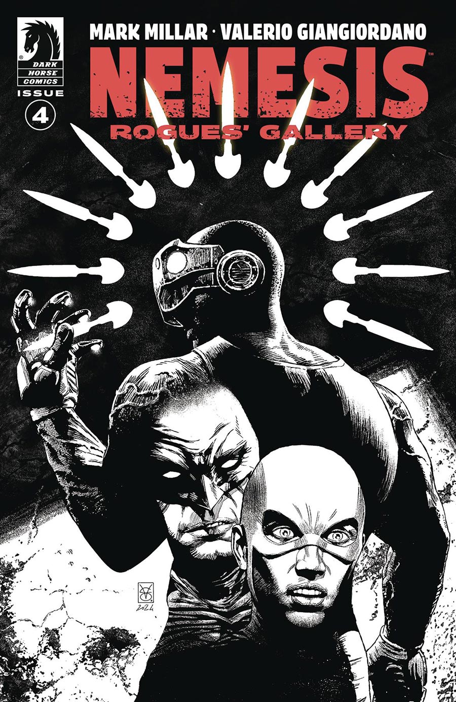 Nemesis Rogues Gallery #4 Cover B Variant Valerio Giangiordano Black & White Cover