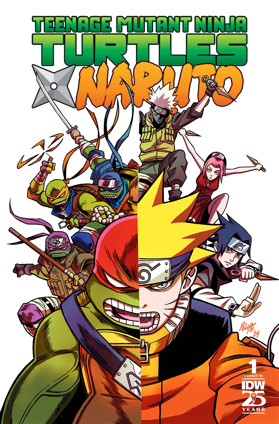 Teenage Mutant Ninja Turtles x Naruto #1 Cover G Incentive Felipe Smith Variant Cover