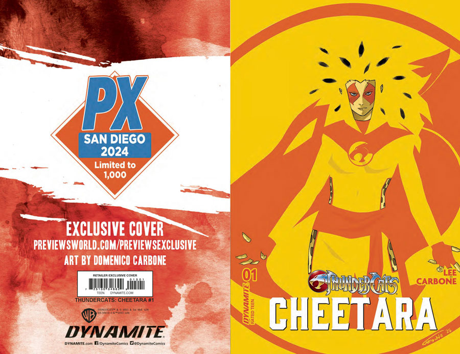 Thundercats Cheetara #1 Cover Z-A SDCC 2024 Previews Exclusive Domenico Carbone Variant Cover