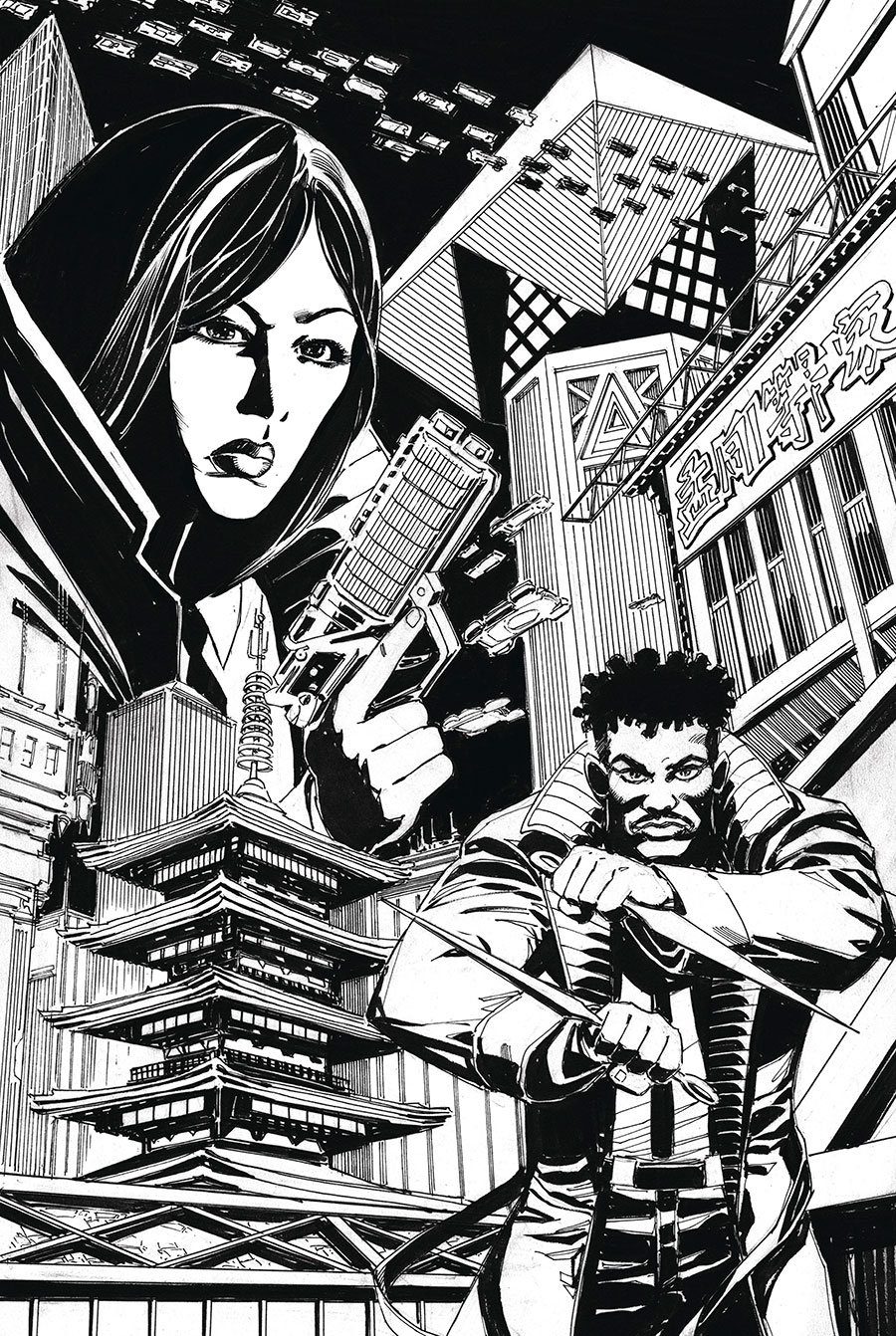 Blade Runner Tokyo Nexus #2 Cover D Variant Tom Mandrake Black & White Virgin Cover