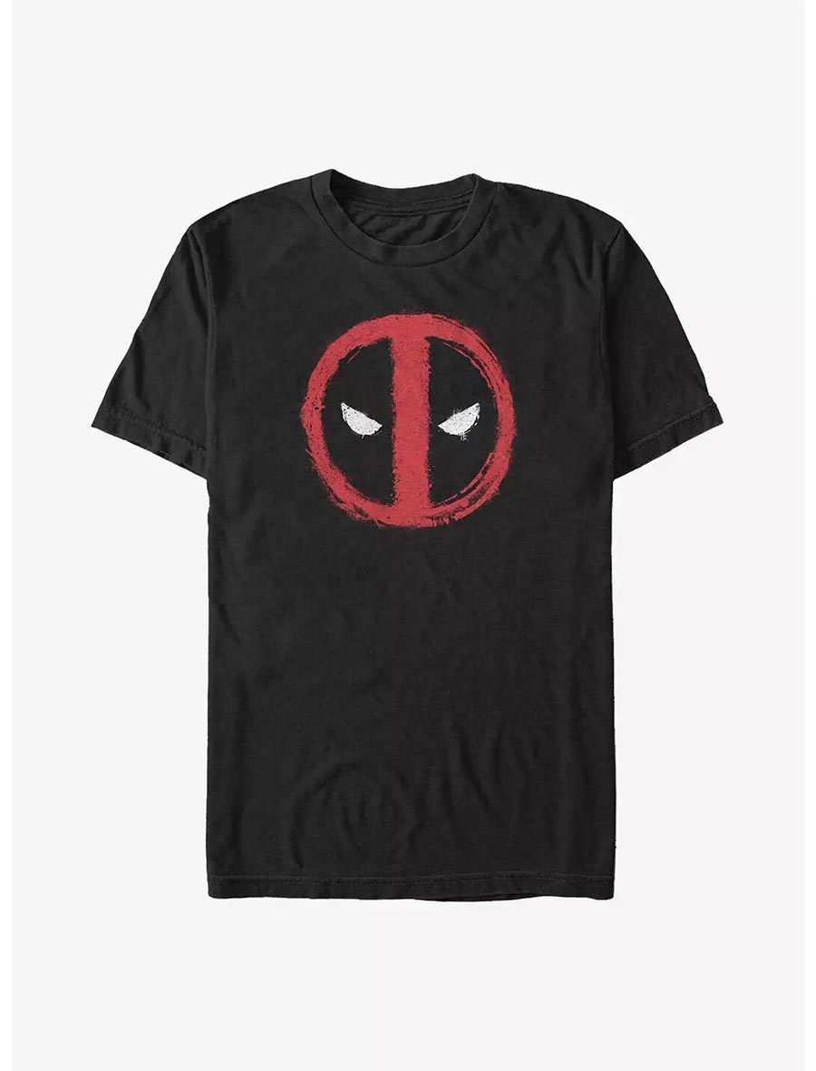 Marvel Deadpool Chalk Logo Black Mens T-Shirt Large