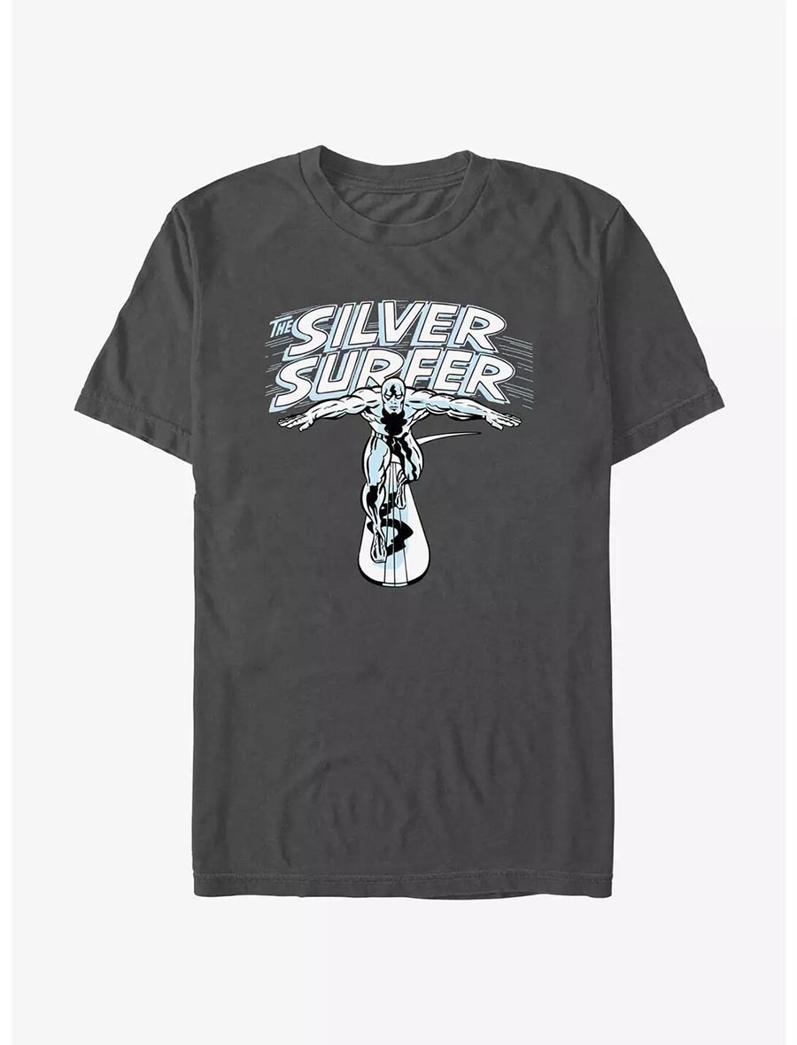 Marvel Silver Surfer Jack Kirby Charcoal Mens T-Shirt Large