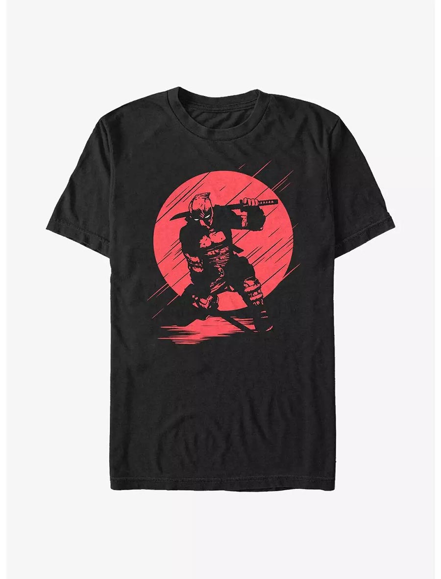 Marvel Deadpool Silhouette Black Mens T-Shirt Large