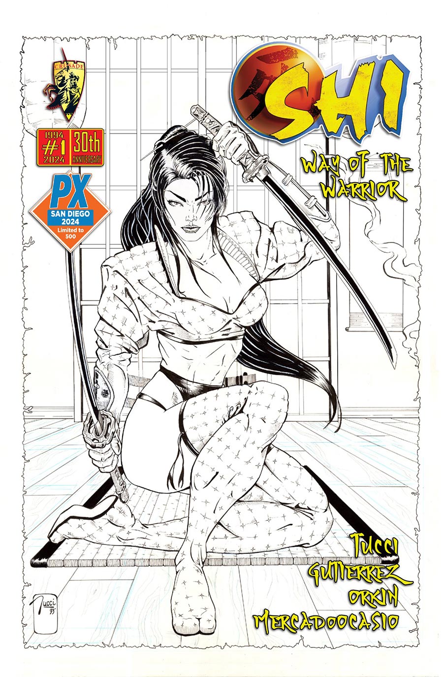 Shi The Way Of The Warrior #1 Cover I SDCC 2024 Previews Exclusive 30th Anniversary Black & White Edition