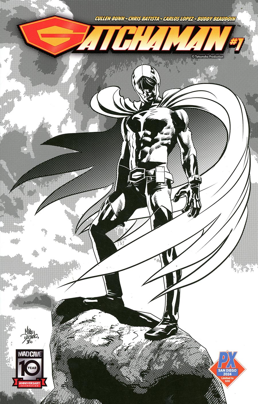 Gatchaman #1 Cover H SDCC 2024 Previews Exclusive Mike Deodato Jr Black & White Variant Cover