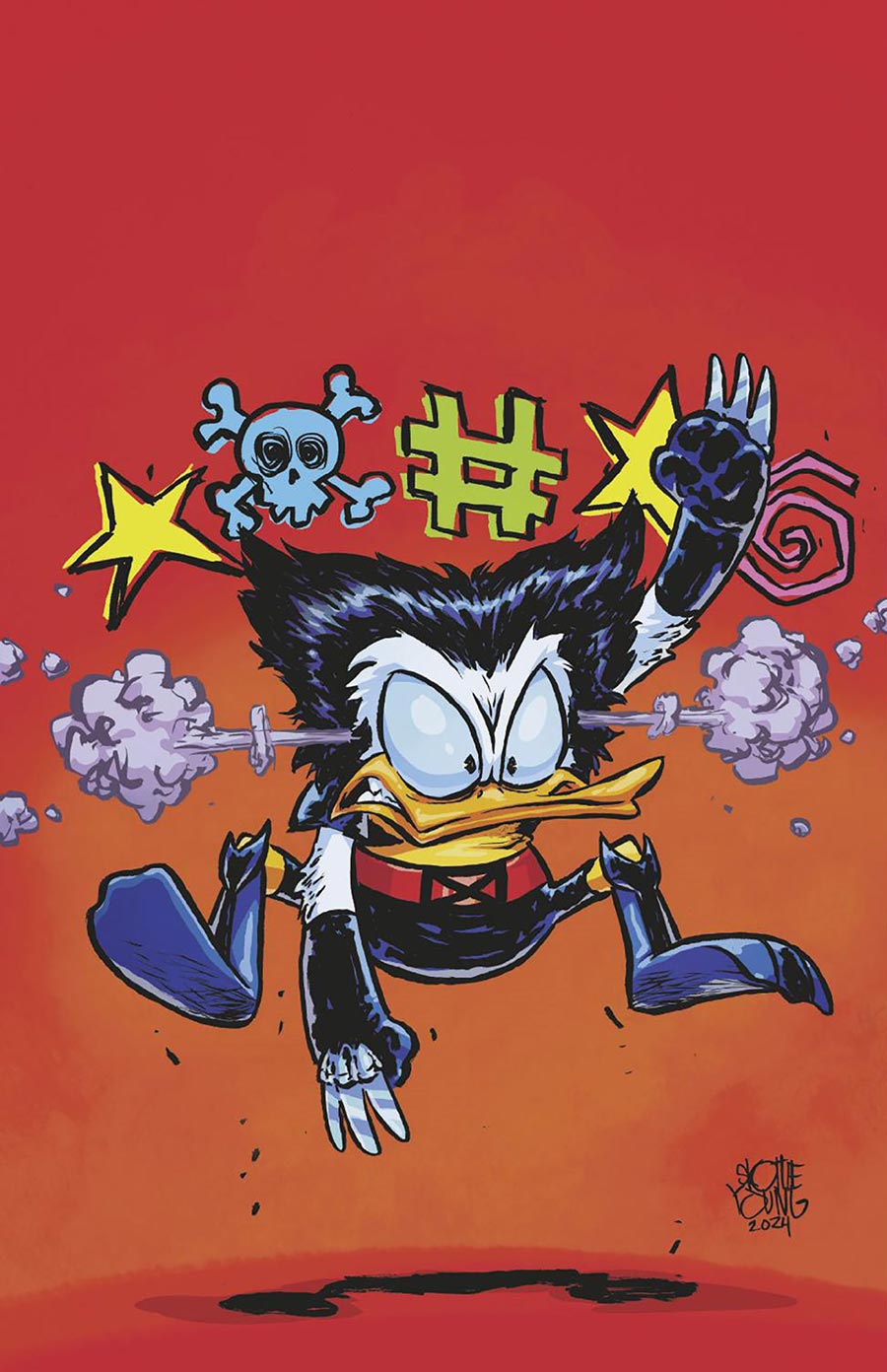 Marvel & Disney What If Donald Duck Became Wolverine #1 (One Shot) Cover I 2nd Ptg Incentive Skottie Young Virgin Cover