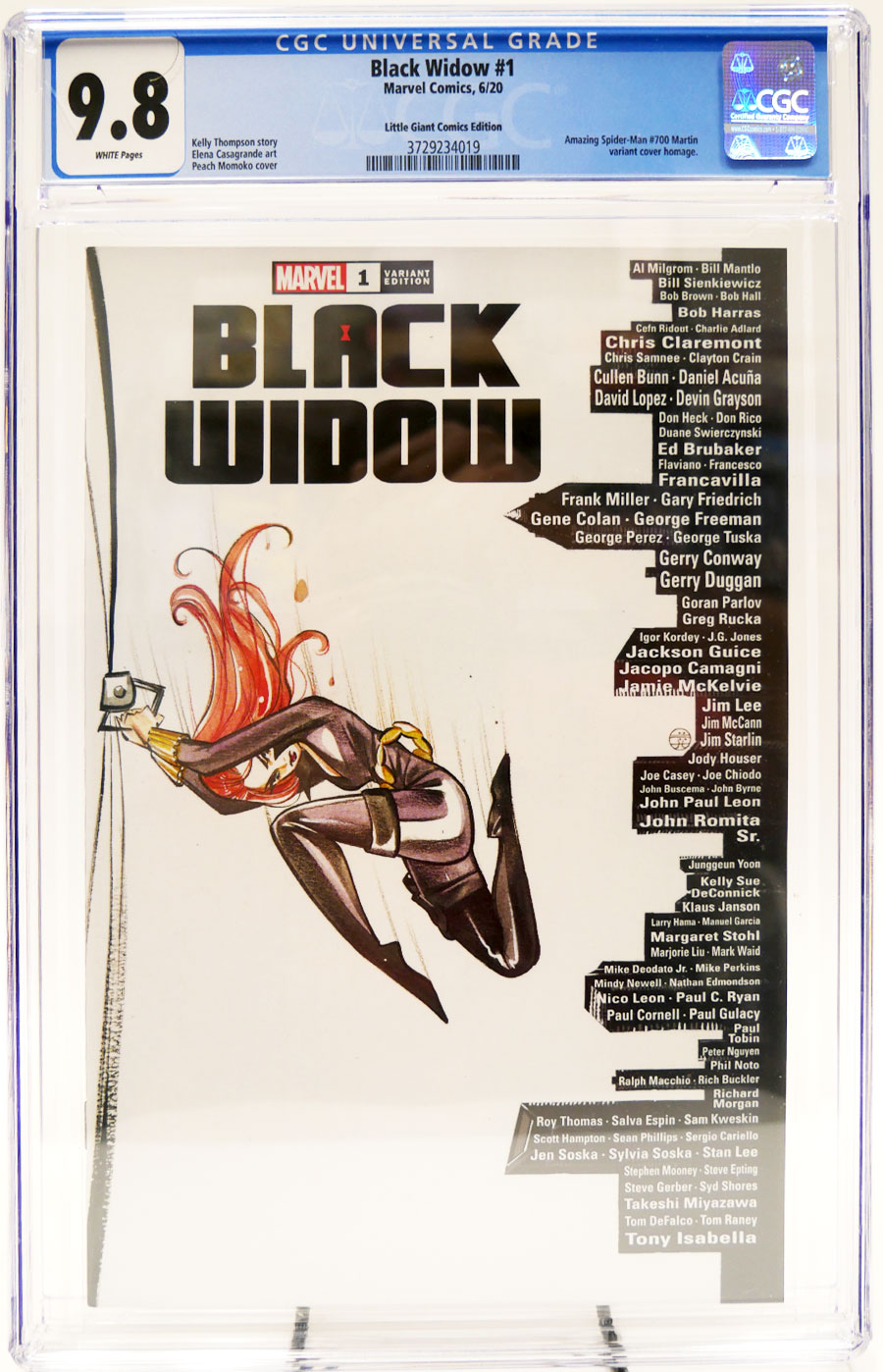 Black Widow Vol 8 #1 Cover L Peach Momoko Variant CGC 9.8