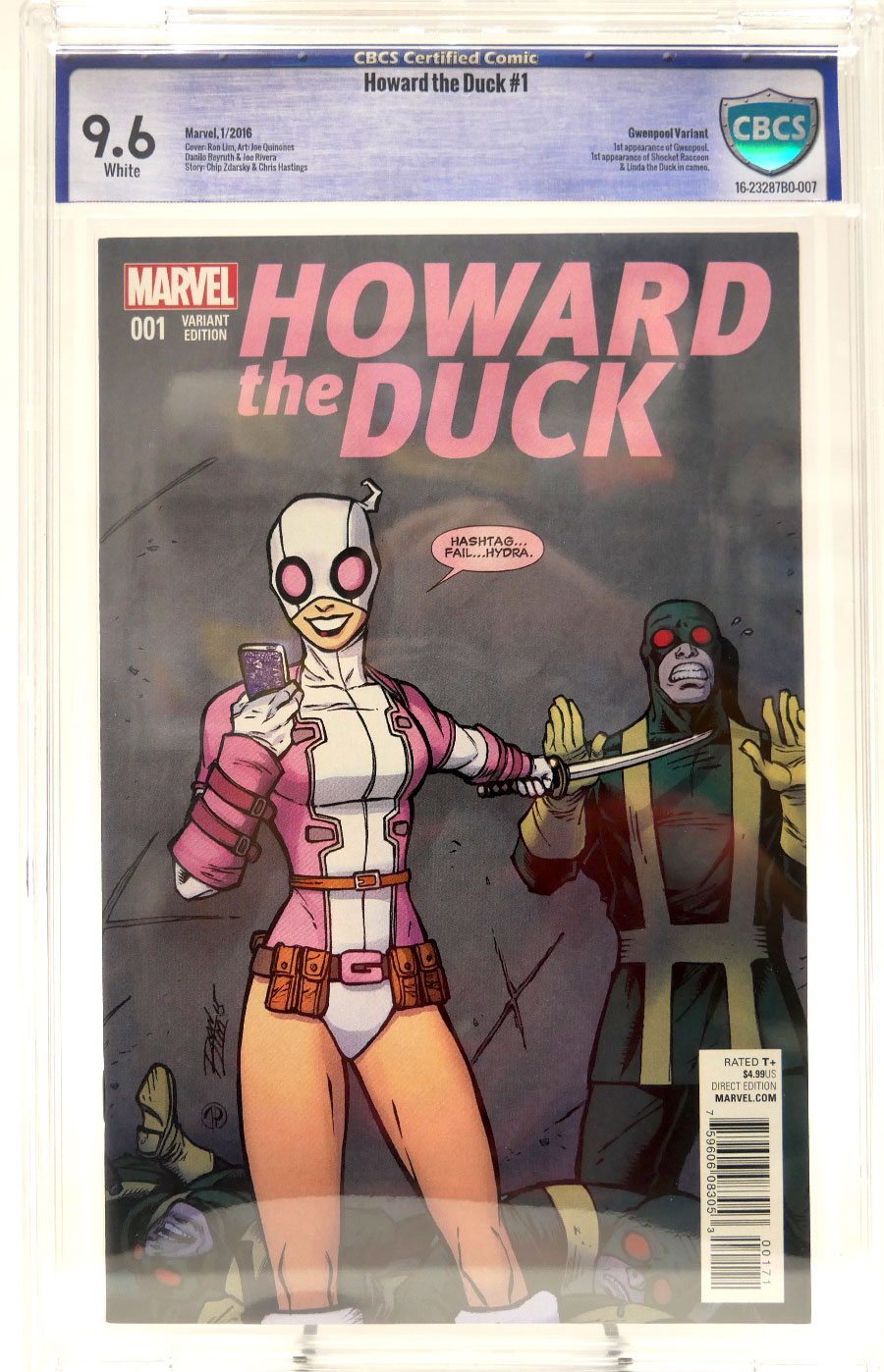 Howard The Duck Vol 5 #1 Cover J Incentive Ron Lim Gwenpool Variant Cover CBCS 9.6