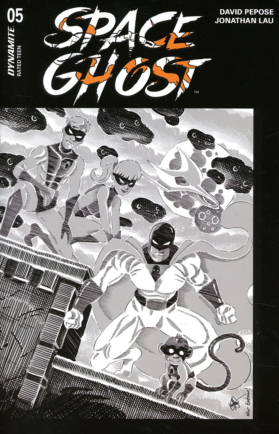 Space Ghost Vol 4 #5 Cover Q Incentive Ken Haeser Black & White Cover