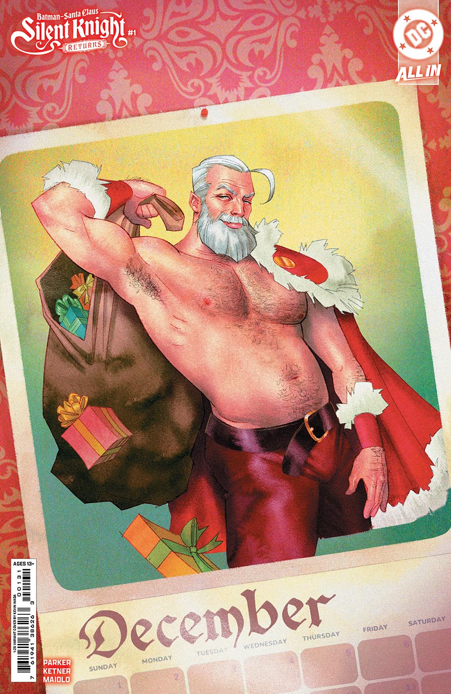 Batman Santa Claus Silent Knight Returns #1 Cover D Incentive Kevin Wada Card Stock Variant Cover