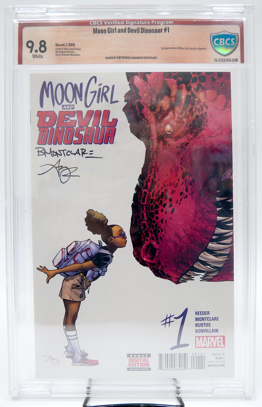 Moon Girl And Devil Dinosaur #1 Cover H CBCS Verified Signature 9.8 Signed by Amy Reeder and Brandon Montclare 1st Ptg Regular Amy Reeder Cover