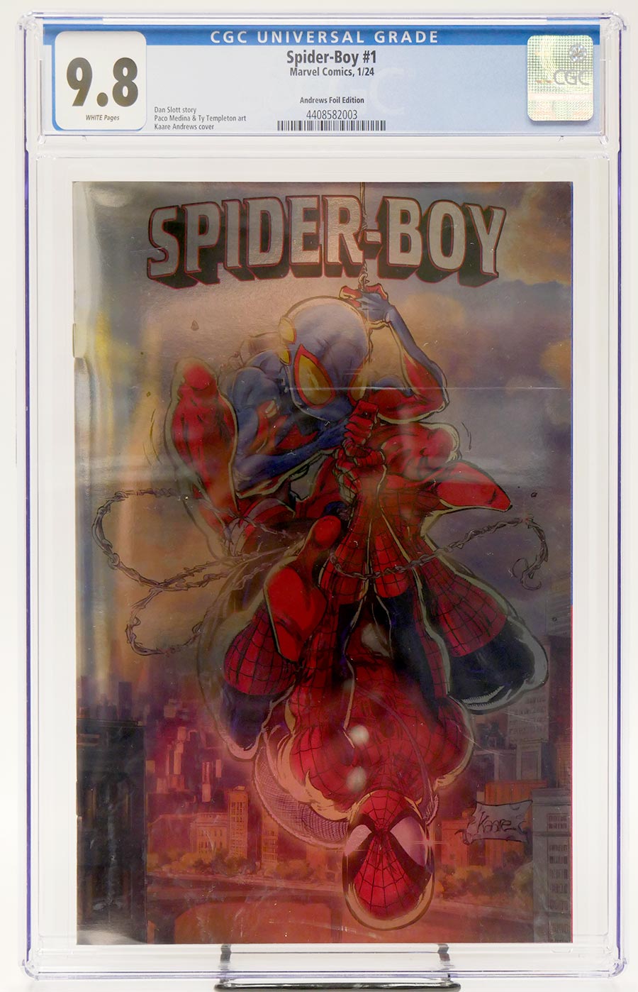 Spider-Boy #1 Cover R Variant Kaare Andrews Foil Cover CGC 9.8