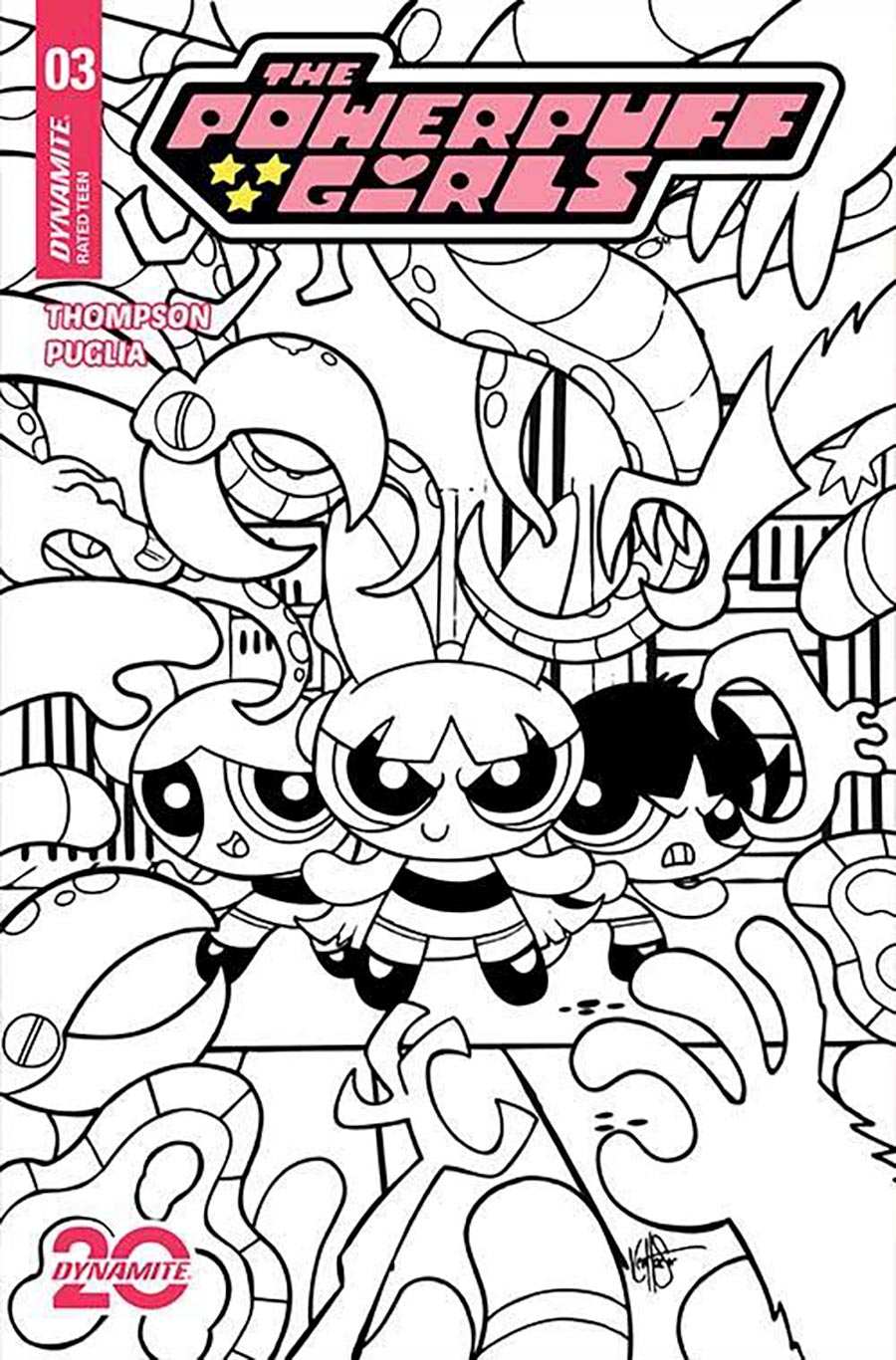 Powerpuff Girls Vol 4 #3 Cover L Incentive Ken Haeser Line Art Cover