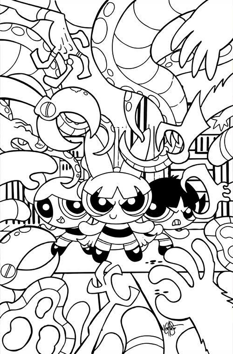 Powerpuff Girls Vol 4 #3 Cover M Incentive Ken Haeser Line Art Virgin Cover