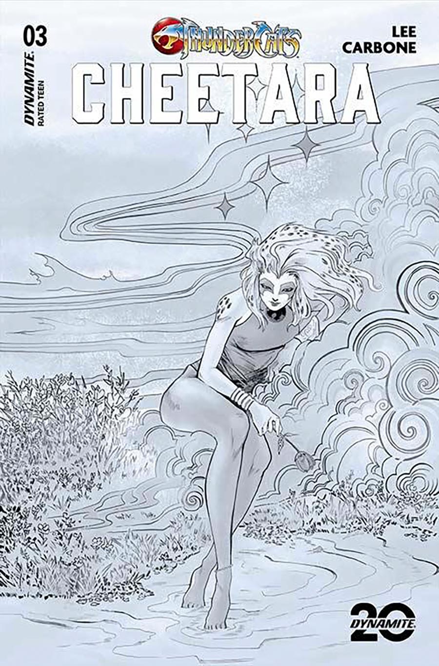 Thundercats Cheetara #3 Cover P Incentive Soo Lee Black & White Cover