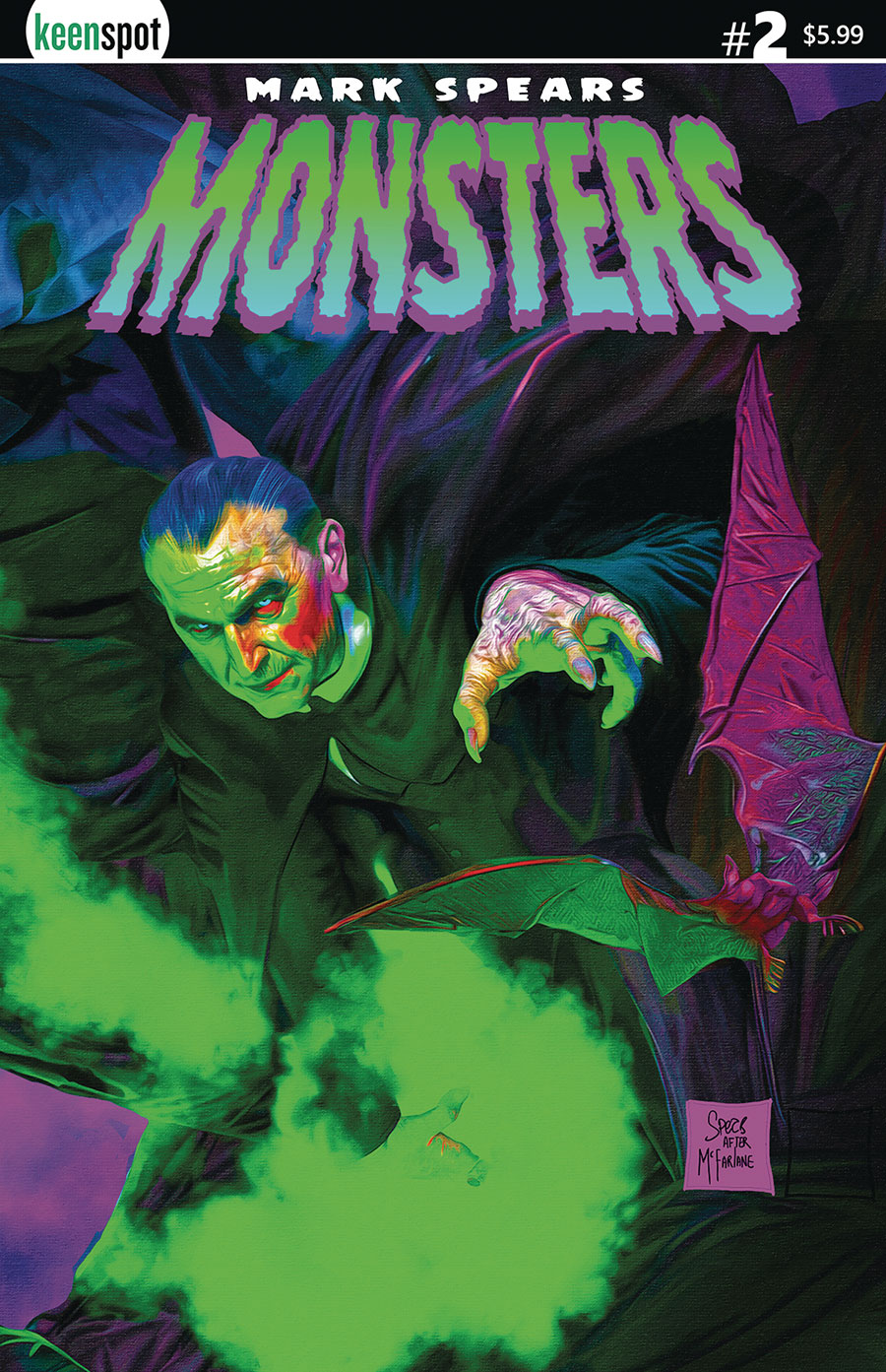 Mark Spears Monsters #2 Cover B Variant Mark Spears Spawn 1 Homage Cover