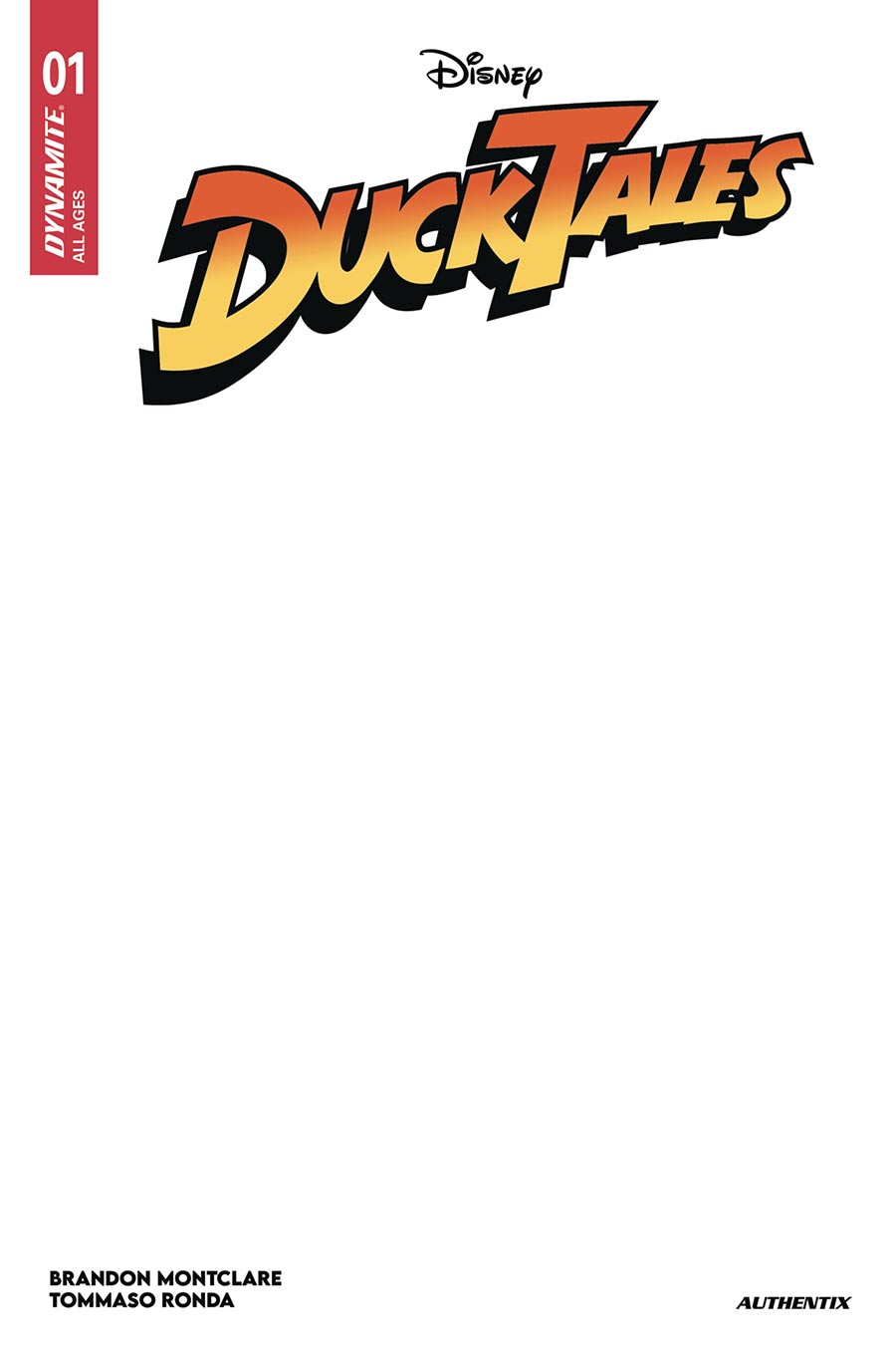 Ducktales Vol 5 #1 Cover H Variant Blank Authentix Cover