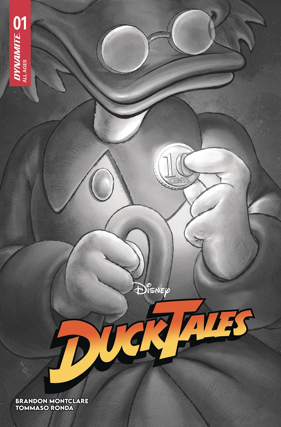 Ducktales Vol 5 #1 Cover P Incentive Alan Quah Black & White Cover