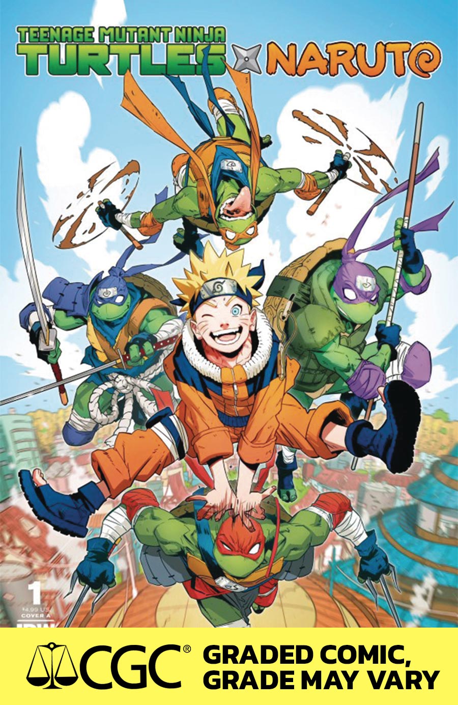 Teenage Mutant Ninja Turtles x Naruto #1 Cover N DF CGC Graded 9.6 Or Higher