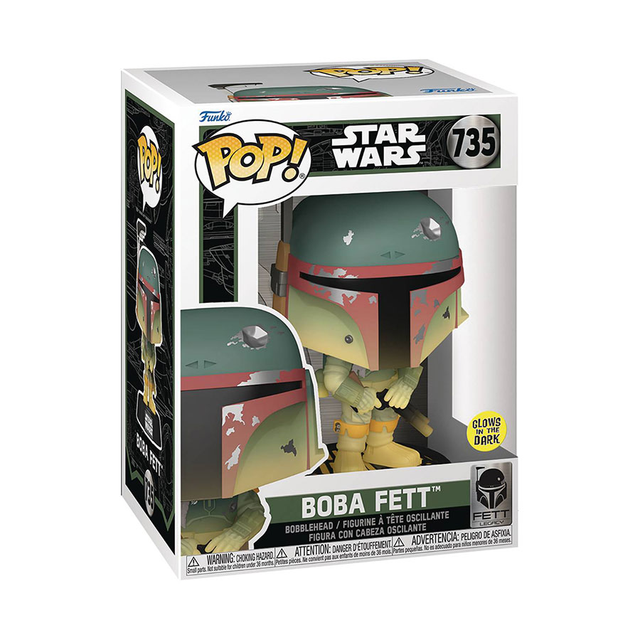 POP Star Wars Fett Legacy Boba Fett With Rifle Glow-In-The-Dark Vinyl Bobble Head