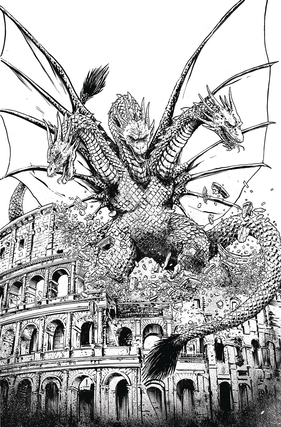 Godzilla Here There Be Dragons II Sons Of Giants #5 Cover C Incentive Gavin Smith Black & White Virgin Cover