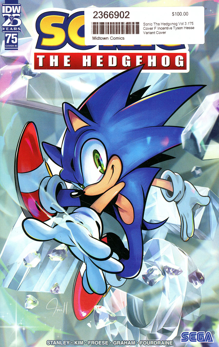 Sonic The Hedgehog Vol 3 #75 Cover F Incentive Tyson Hesse Variant Cover