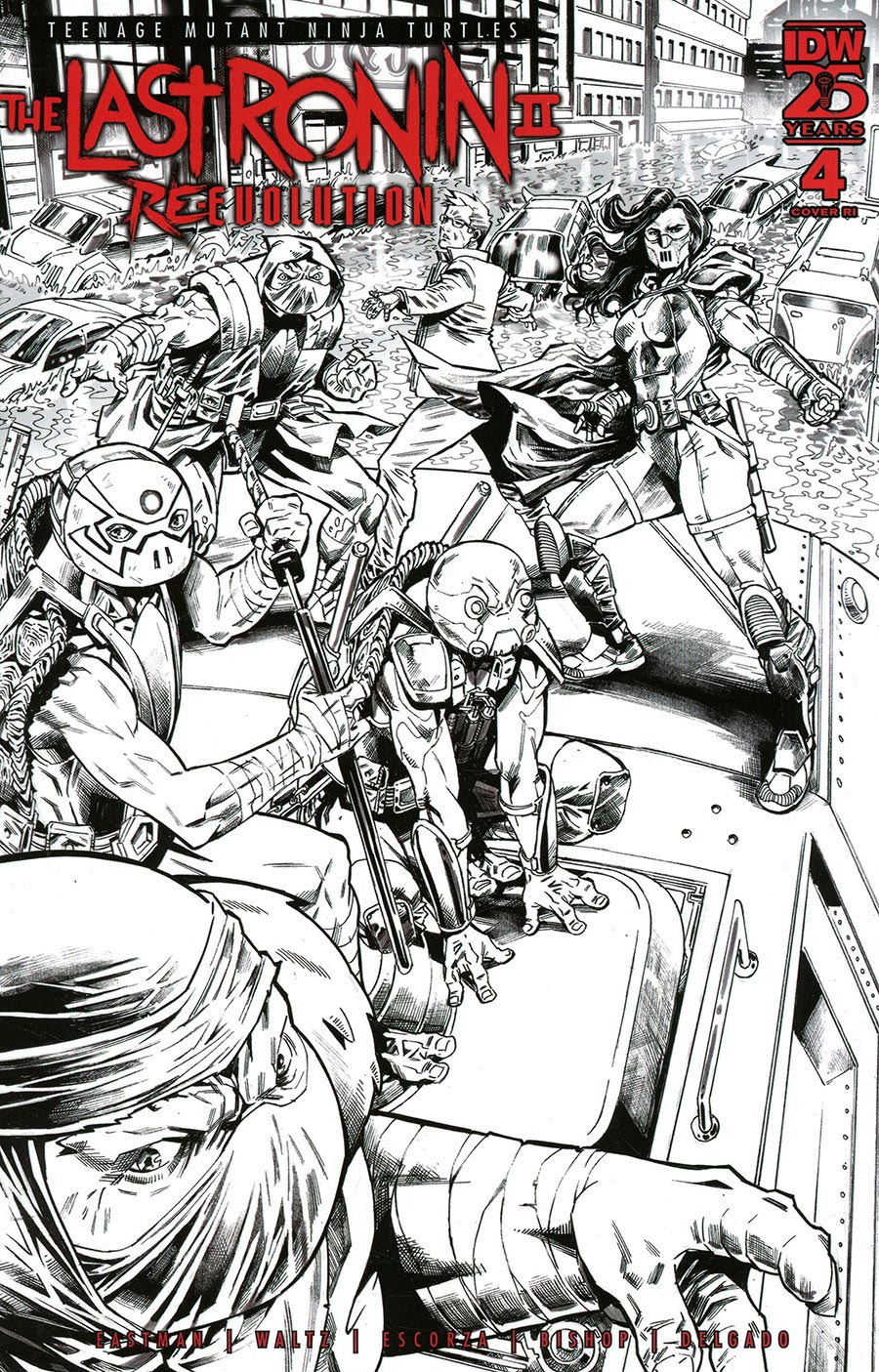 Teenage Mutant Ninja Turtles The Last Ronin II Re-Evolution #4 Cover F Incentive Brothers Escorzas Black & White Cover