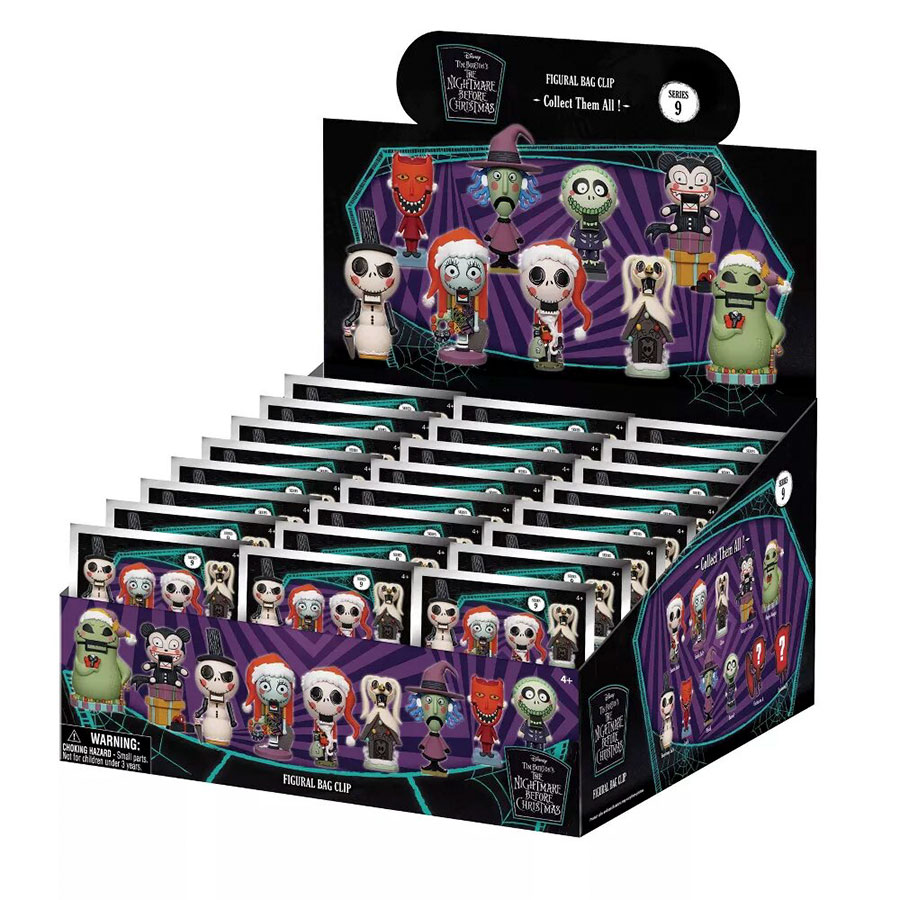 Nightmare Before Christmas 3D Foam Bag Clip Series 9 Blind Mystery Box 24-Piece Display