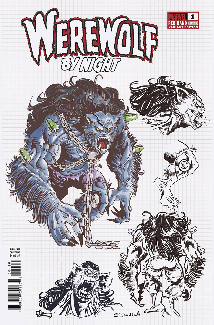 Werewolf By Night Red Band #4 Cover C Incentive Sergio Davila Design Variant Cover With Polybag