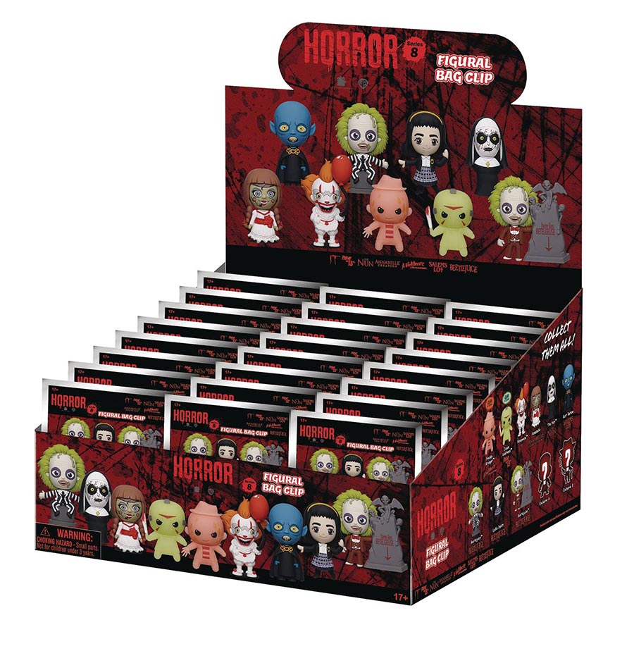 WB Horror 3D Foam Bag Clip Series 8 Blind Mystery Box 24-Piece Display