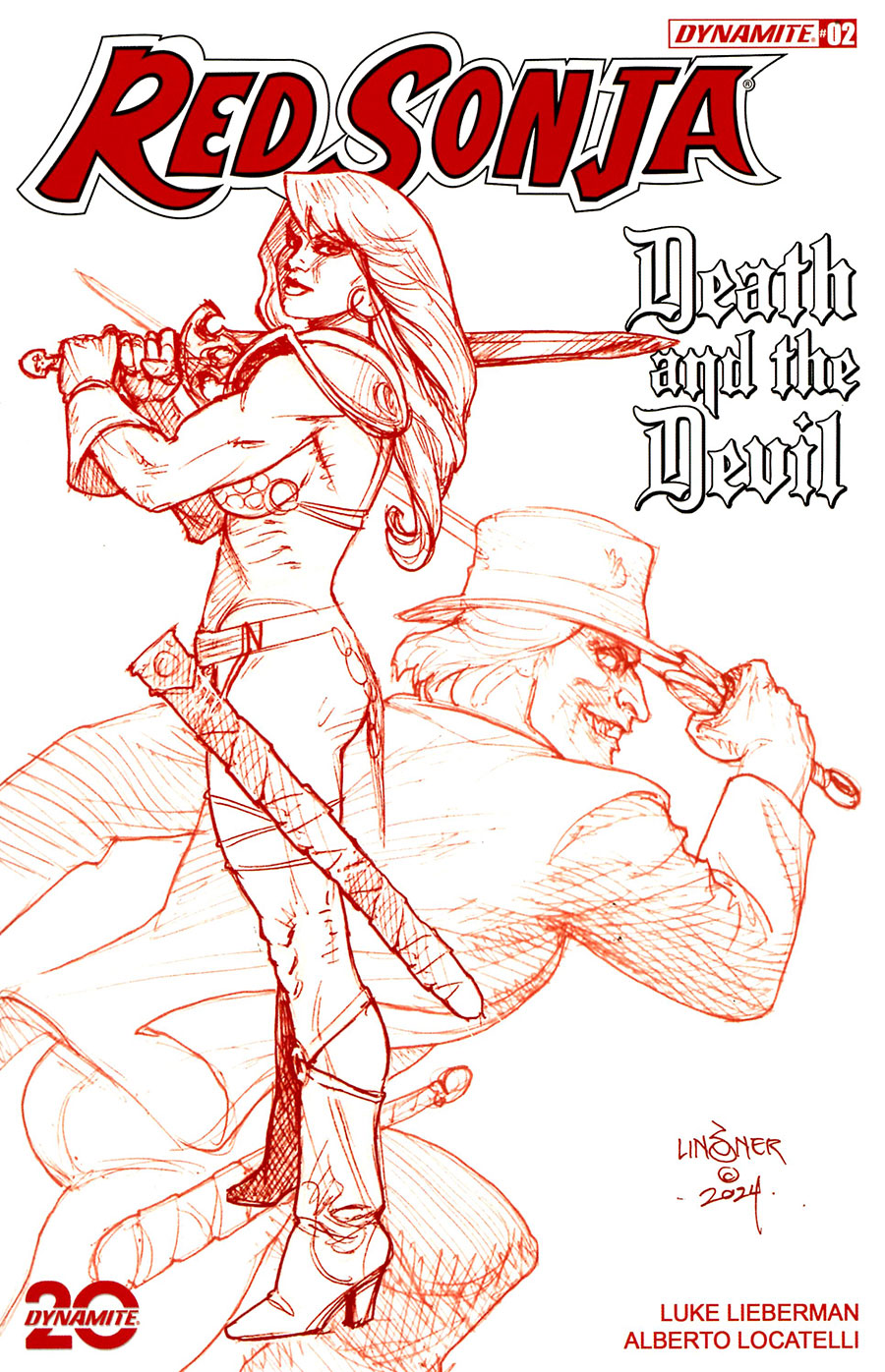 Red Sonja Death And The Devil #2 Cover L Incentive Joseph Michael Linsner Red Line Art Cover