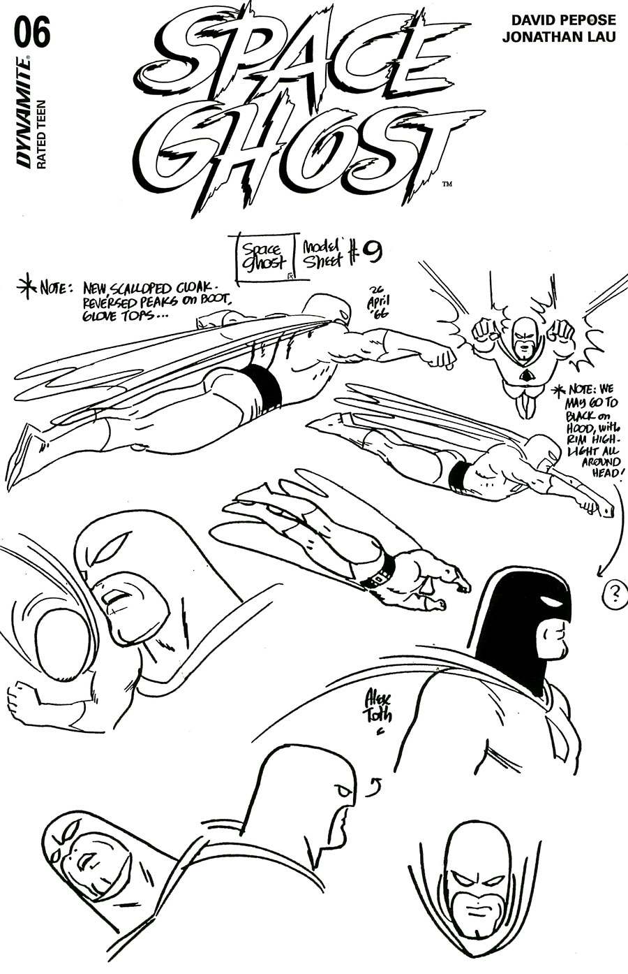 Space Ghost Vol 4 #6 Cover N Variant Alex Toth Model Sheet Cover