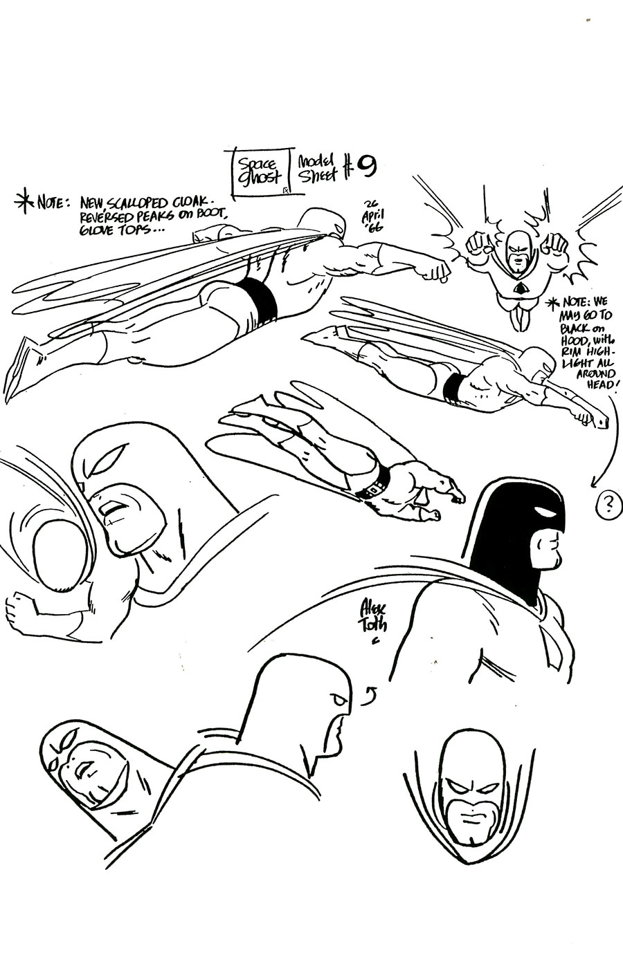 Space Ghost Vol 4 #6 Cover Q Incentive Alex Toth Model Sheet Virgin Cover