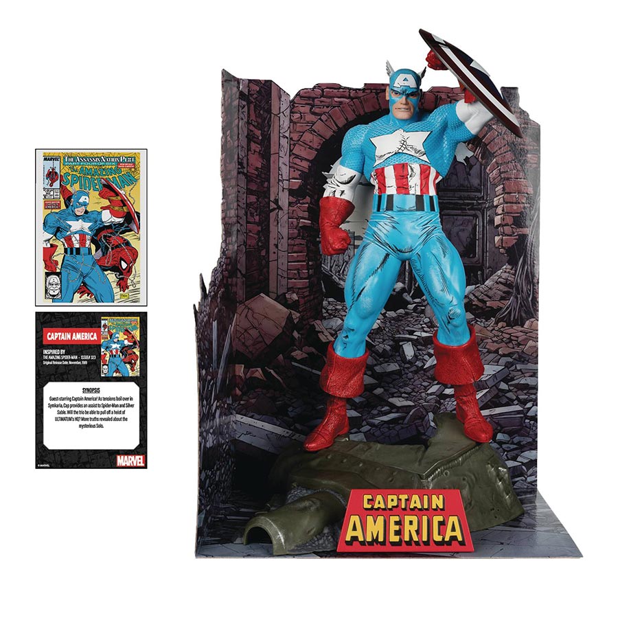 McFarlane Marvel Wave 1 Amazing Spider-Man 323 Captain America 1/6 Scale Figurine