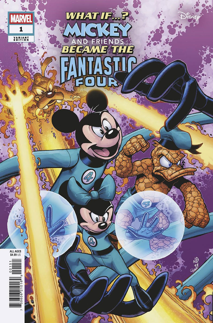 Marvel & Disney What If Mickey And Friends Became The Fantastic Four #1 (One Shot) Cover E Variant Nick Bradshaw Cover