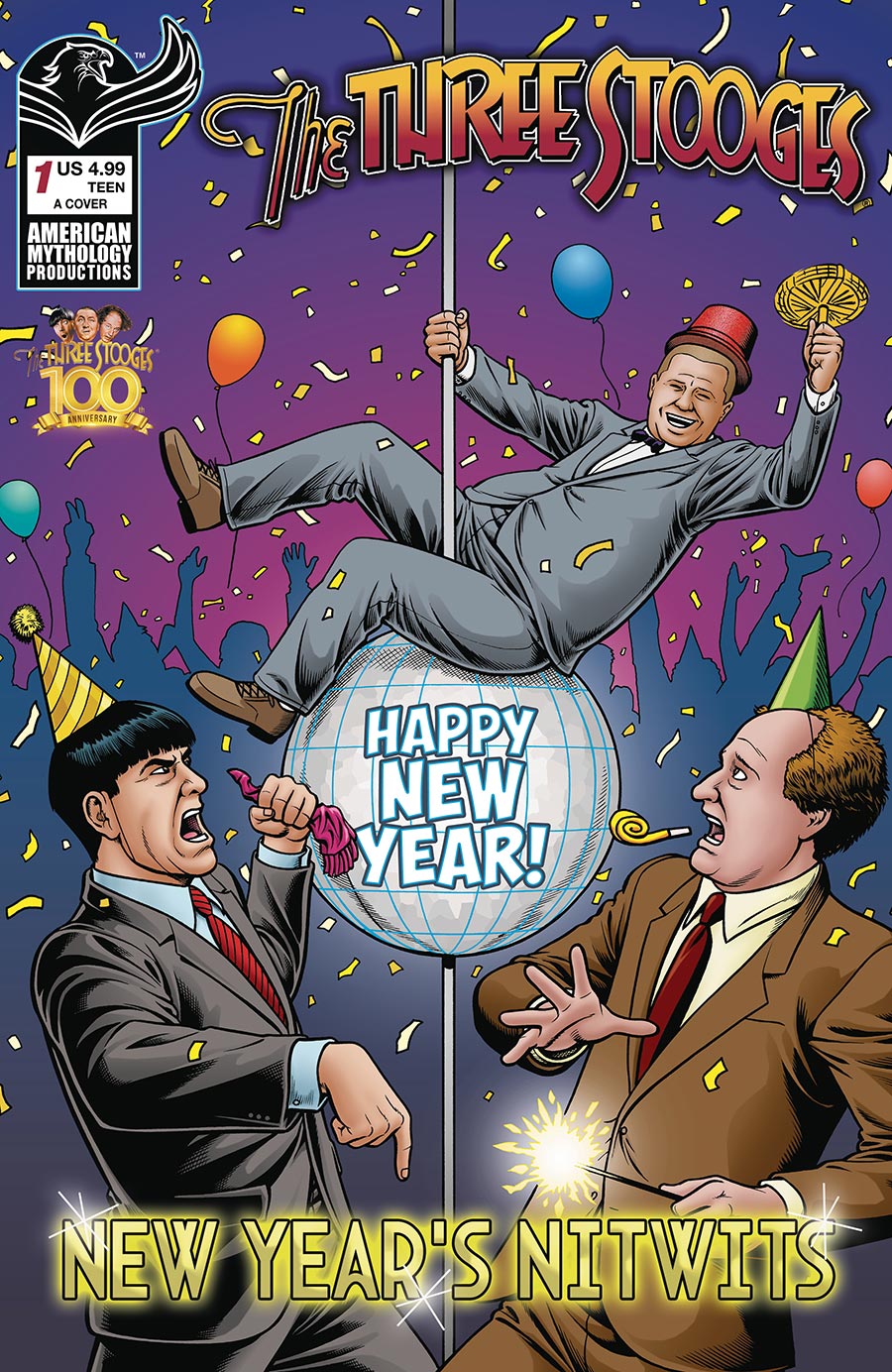 Three Stooges New Years Nitwits #1 Cover A Regular Brendon Fraim & Brian Fraim Cover