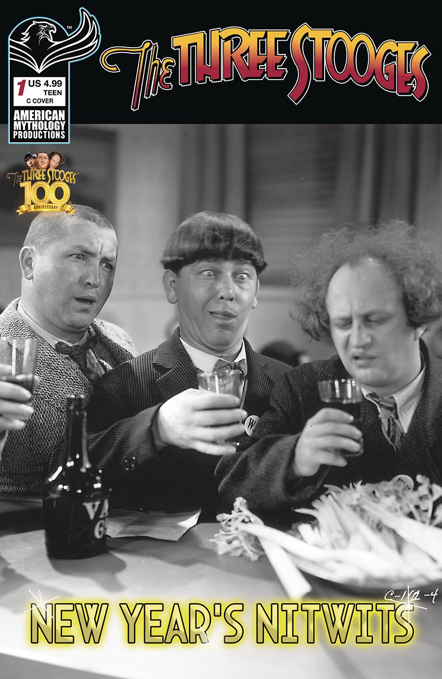 Three Stooges New Years Nitwits #1 Cover C Variant Photo Black & White Cover