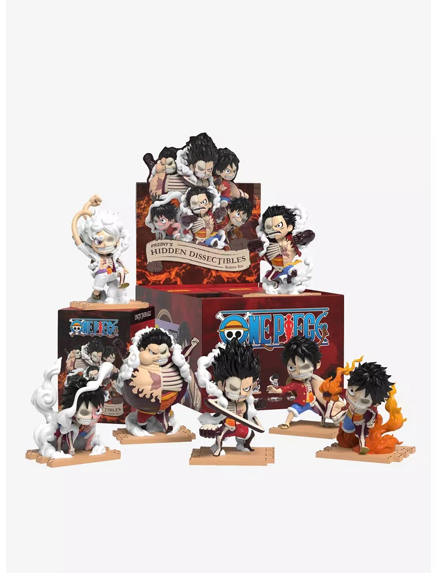 Freenys Hidden Dissection One Piece Luffys Gears Edition Figure Blind Mystery Box 6-Piece Display